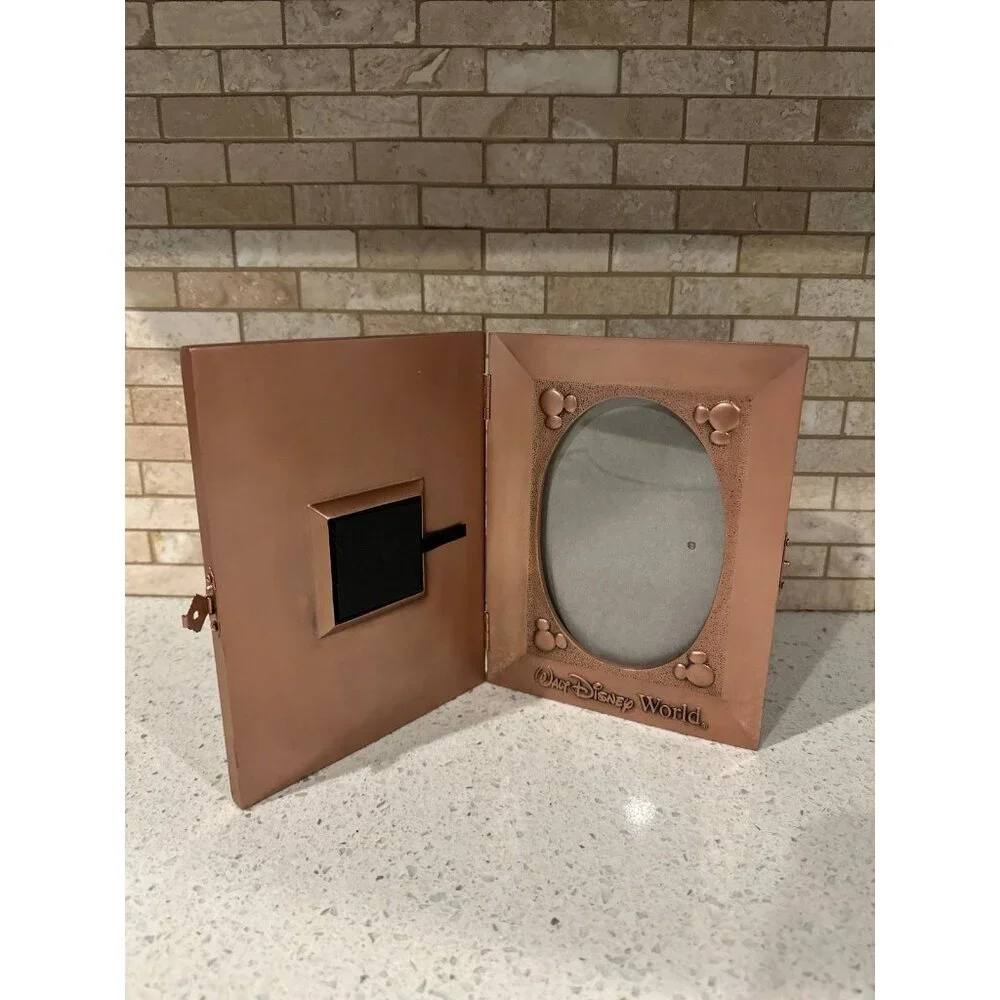 Disney Mickey Through the Years Picture Frame and Pin bronze‎ metal.